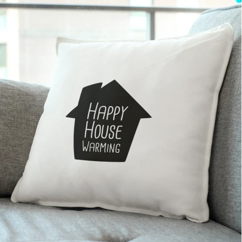 Happy house warming pillow